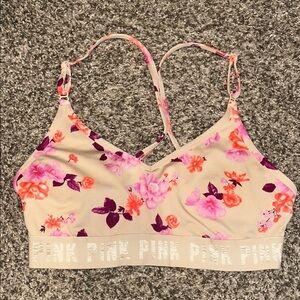 PINK Victoria's Secret Floral Bra - Pink and Purple